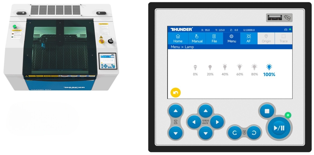 Thunder Bolt Laser Engraver has easy to use touch screen panel