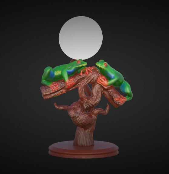 Snapmaker 動物狂潮設計節(jié) - 參賽作品：Frogs in Love in the Moonlight