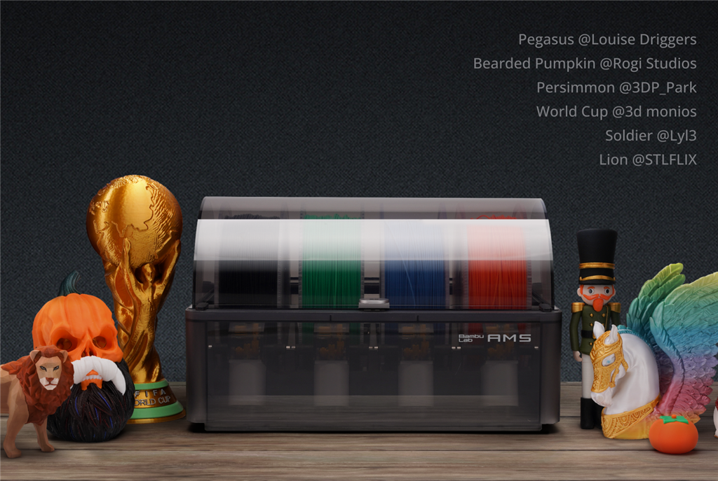 Bambu Lab AMS 自動供料系統(tǒng)與成品 Bambu Lab AMS 自動供料系統(tǒng)與成品