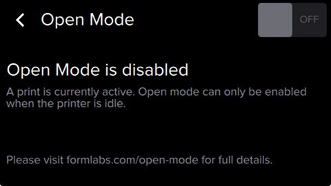 Form2 SLA 3D列印機(jī) 開(kāi)放模式 open mode 關(guān)閉 列印中