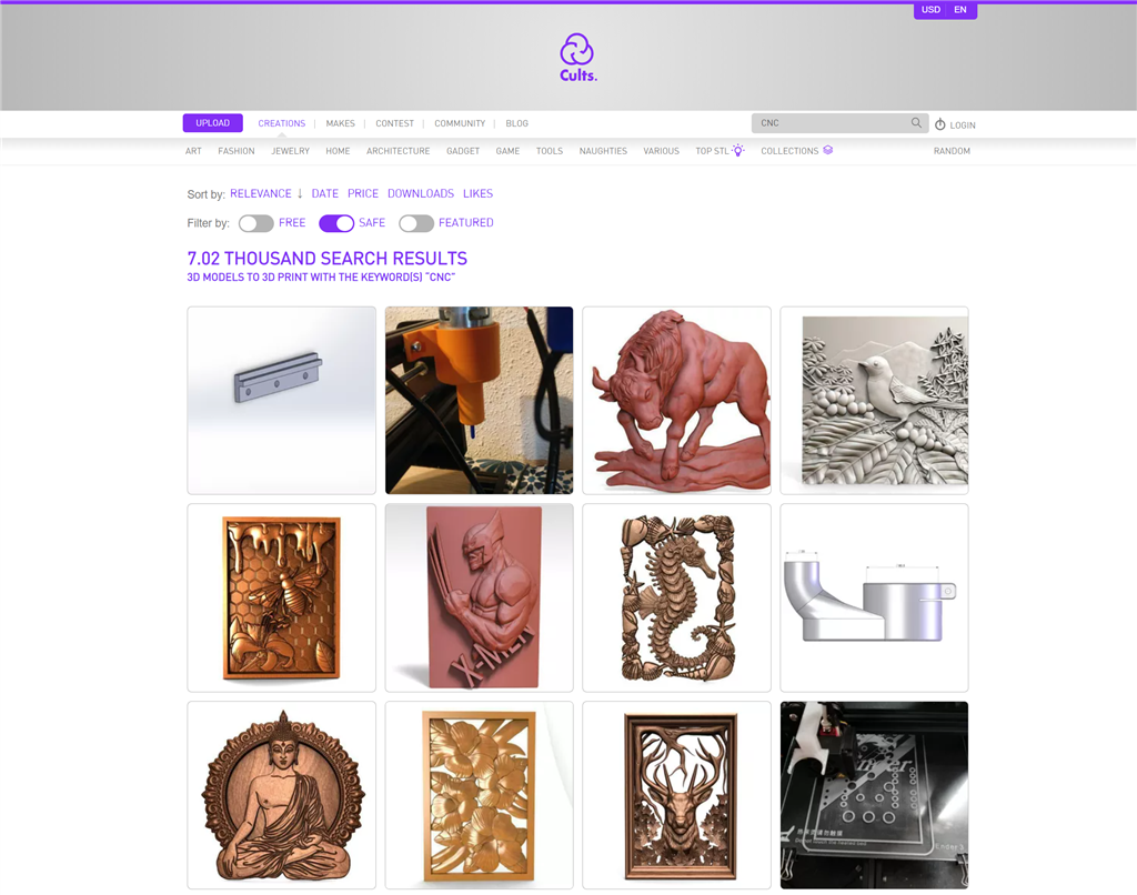Cults CNC 3D模型文件下載網(wǎng)站