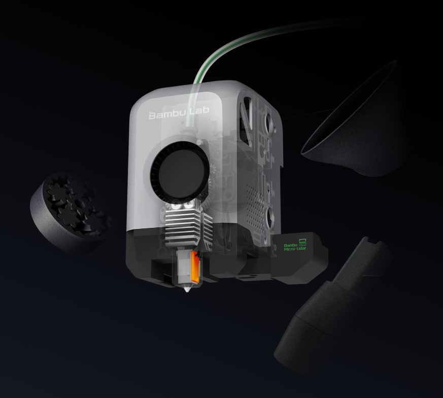 Bambu Lab X1E 3D 列印機有最高溫度為 320 °C (608 °F)的耐熱噴嘴