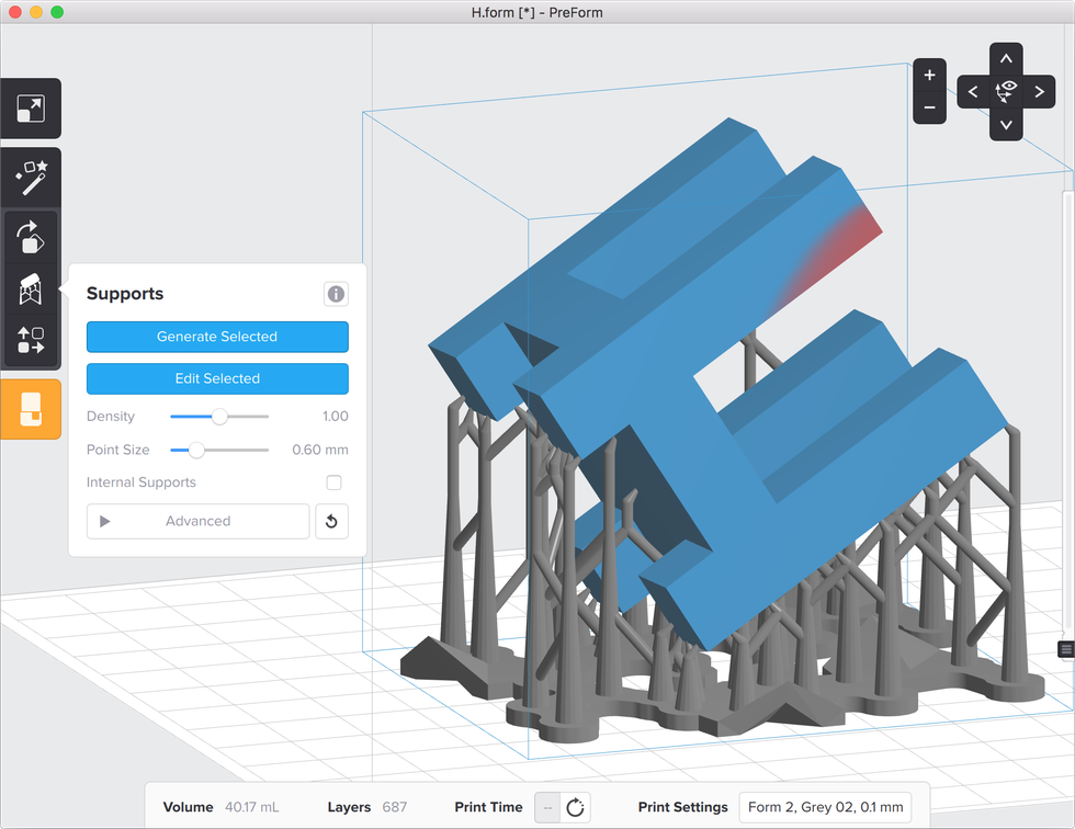 formlabs form2 preform切片軟體教學(xué) 進(jìn)階支撐設(shè)定 不生成內(nèi)部支撐結(jié)構(gòu)