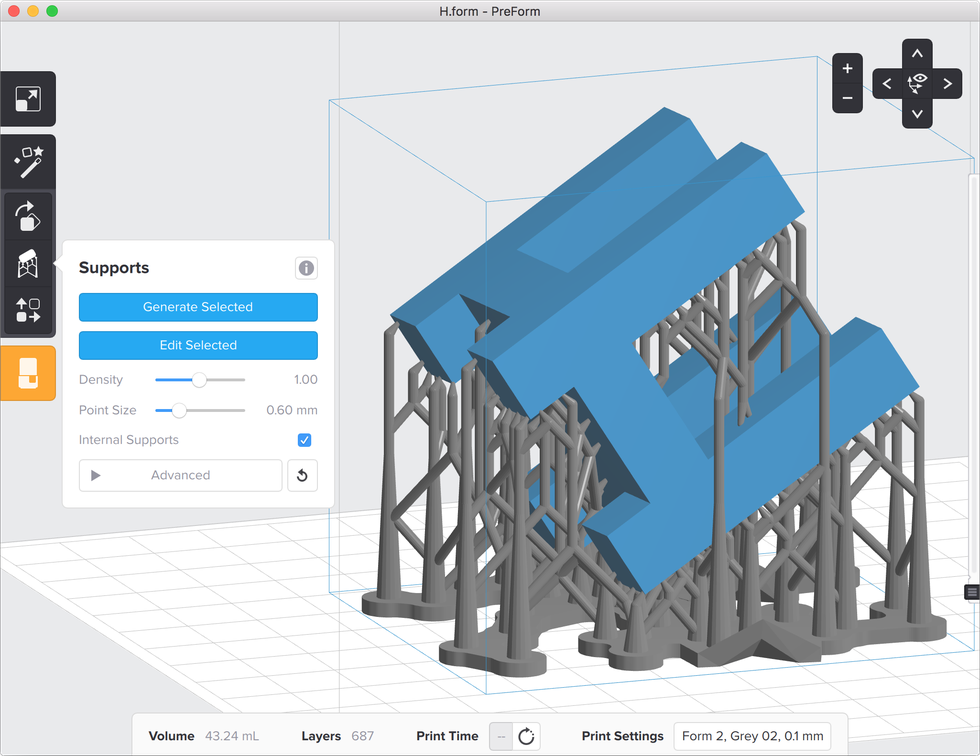 formlabs form2 preform切片軟體教學(xué) 進(jìn)階支撐設(shè)定 內(nèi)部支撐結(jié)構(gòu)
